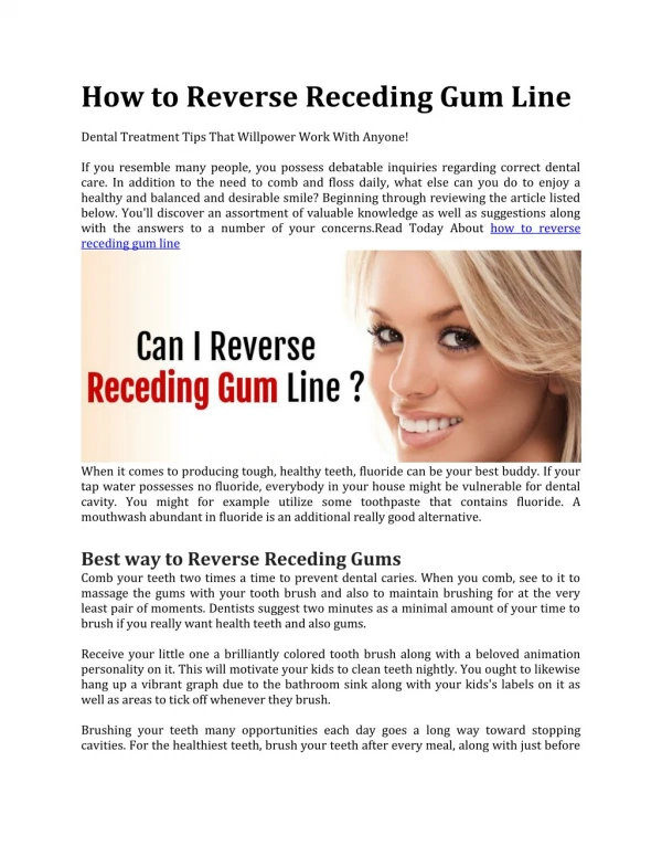 Can Receding Gums be Reversed Naturally