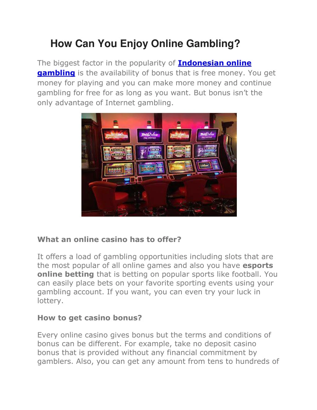 how can you enjoy online gambling the biggest