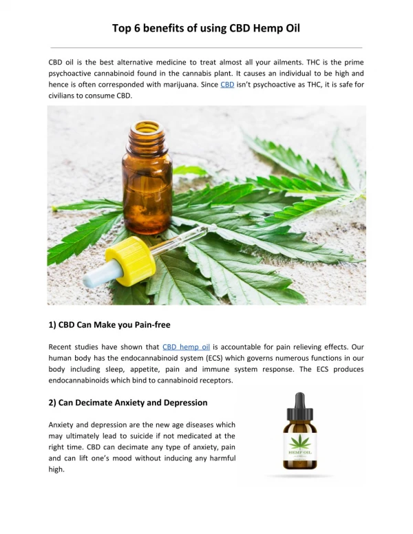 Do you know the benefits of using CBD oil for pain?