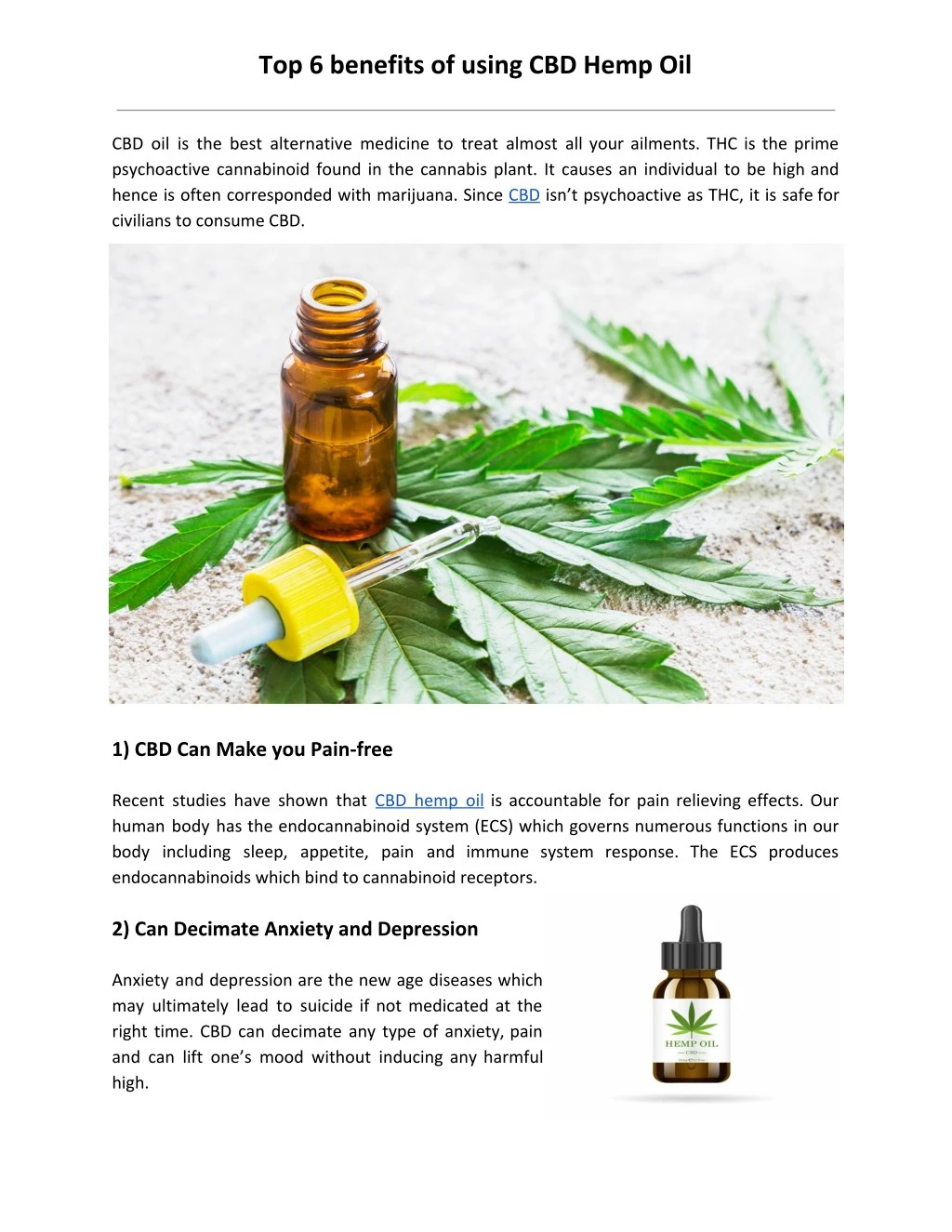 top 6 benefits of using cbd hemp oil