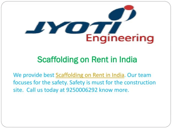 Scaffolding on Rent in India