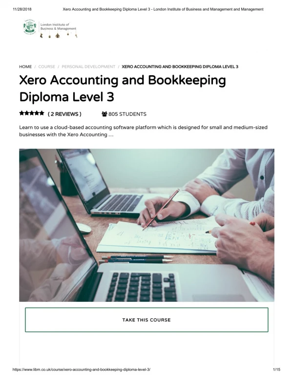 Accounting and Bookkeeping Diploma Level 3 - LIBM