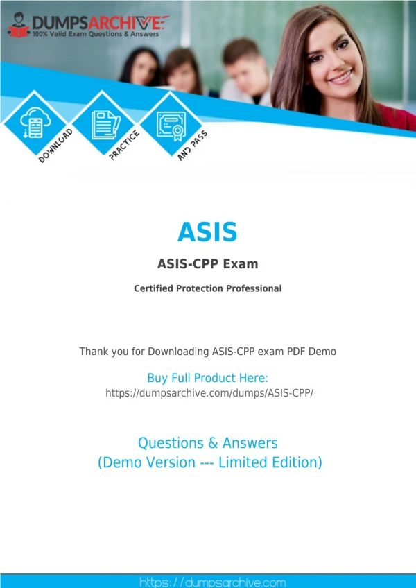 ASIS-CPP PDF Questions - Pass ASIS-CPP Exam via DumpsArchive ASIS-CPP Exam Questions