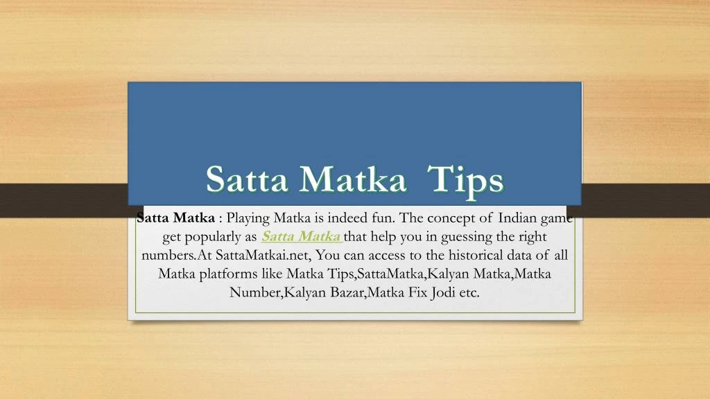 satta matka tips