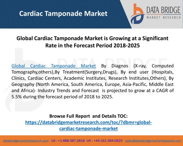 Global Cardiac Tamponade Market is Growing at a Significant Rate in the Forecast Period 2018-2025