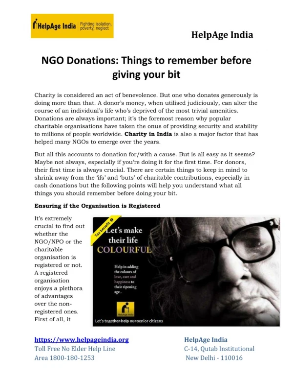 NGO Donations:Things to remember before giving your bit