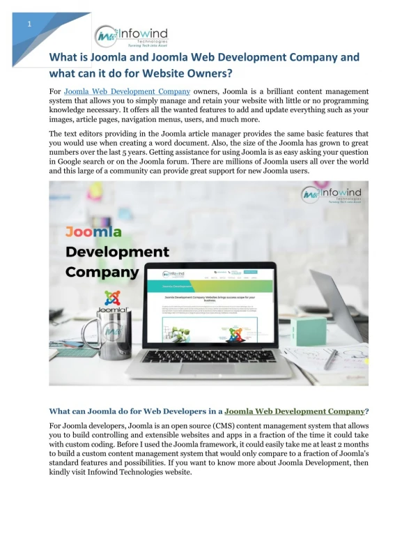 What is Joomla and Joomla Web Development Company and what can it do for Website Owners?