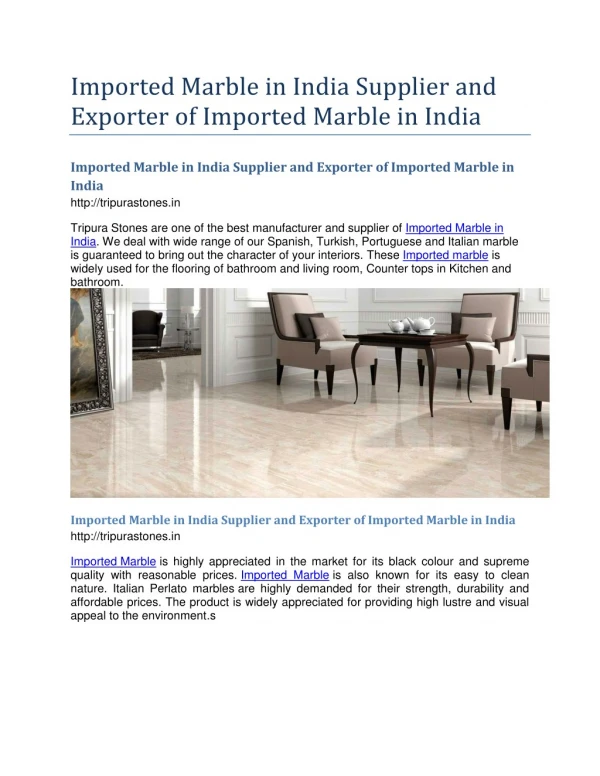 Imported Marble in India Supplier and Exporter of Imported Marble in India