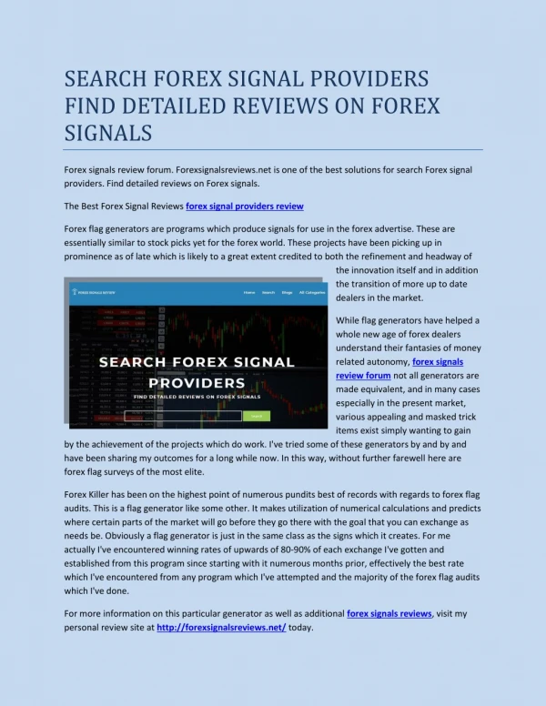 forex signals review forum