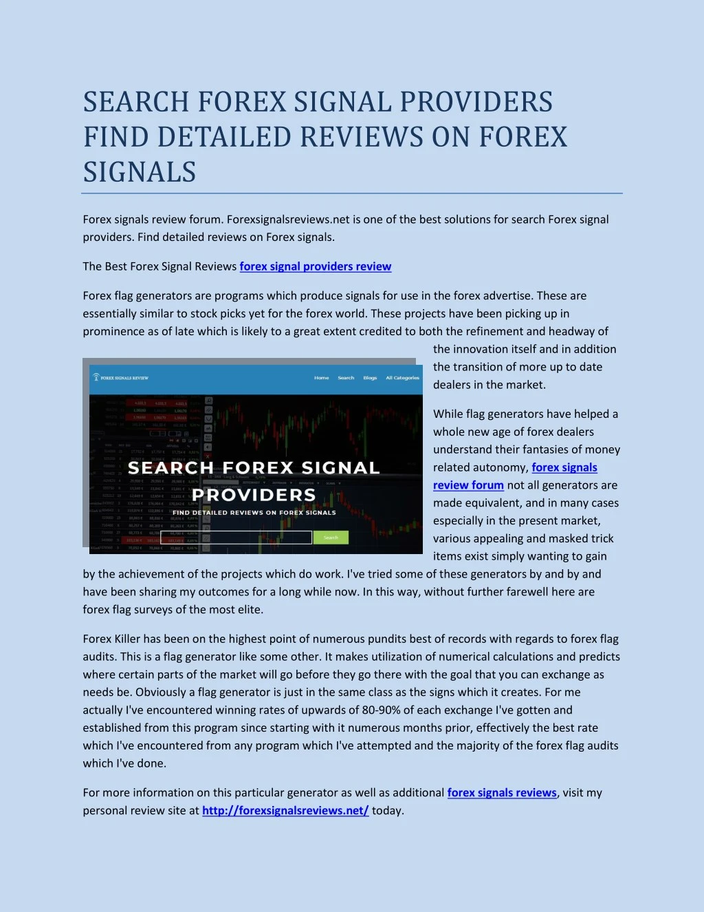 search forex signal providers find detailed
