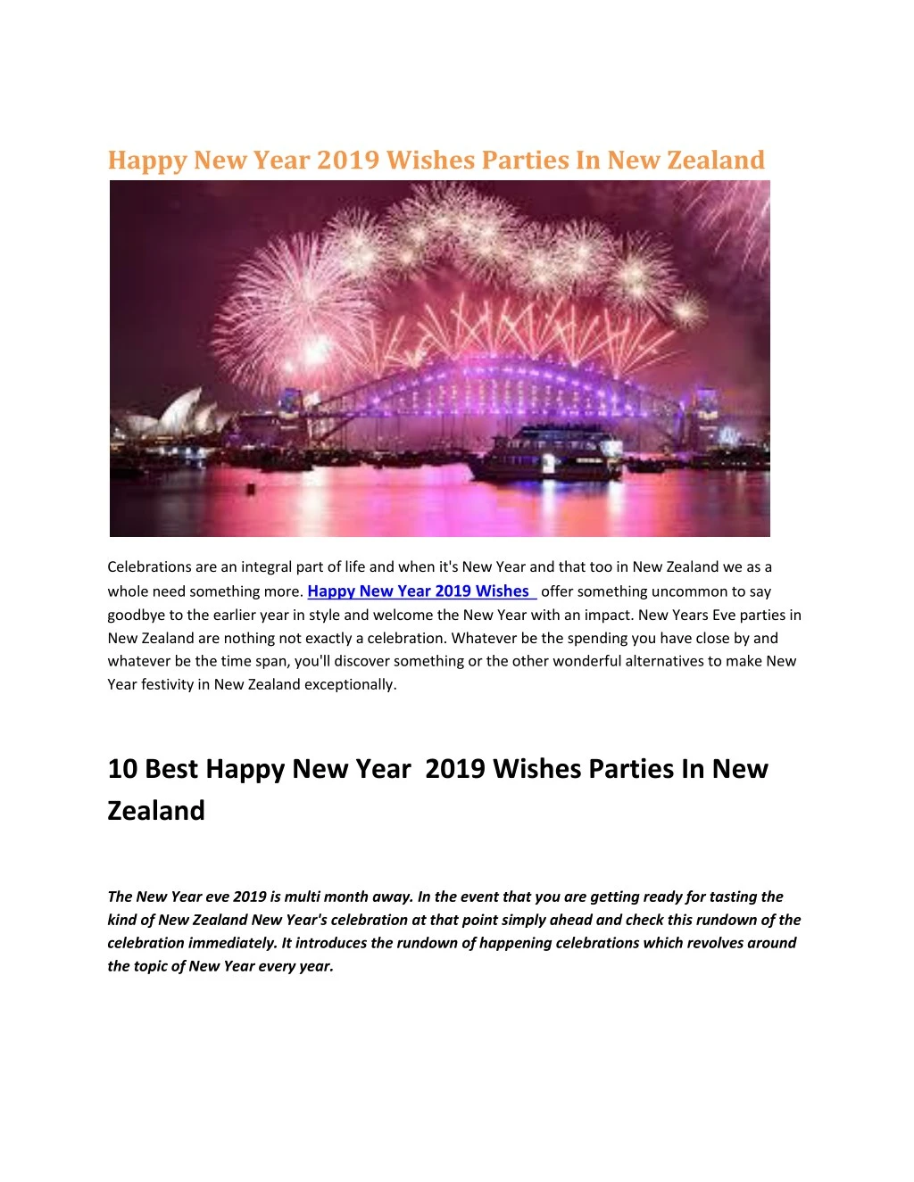 happy new year 2019 wishes parties in new zealand