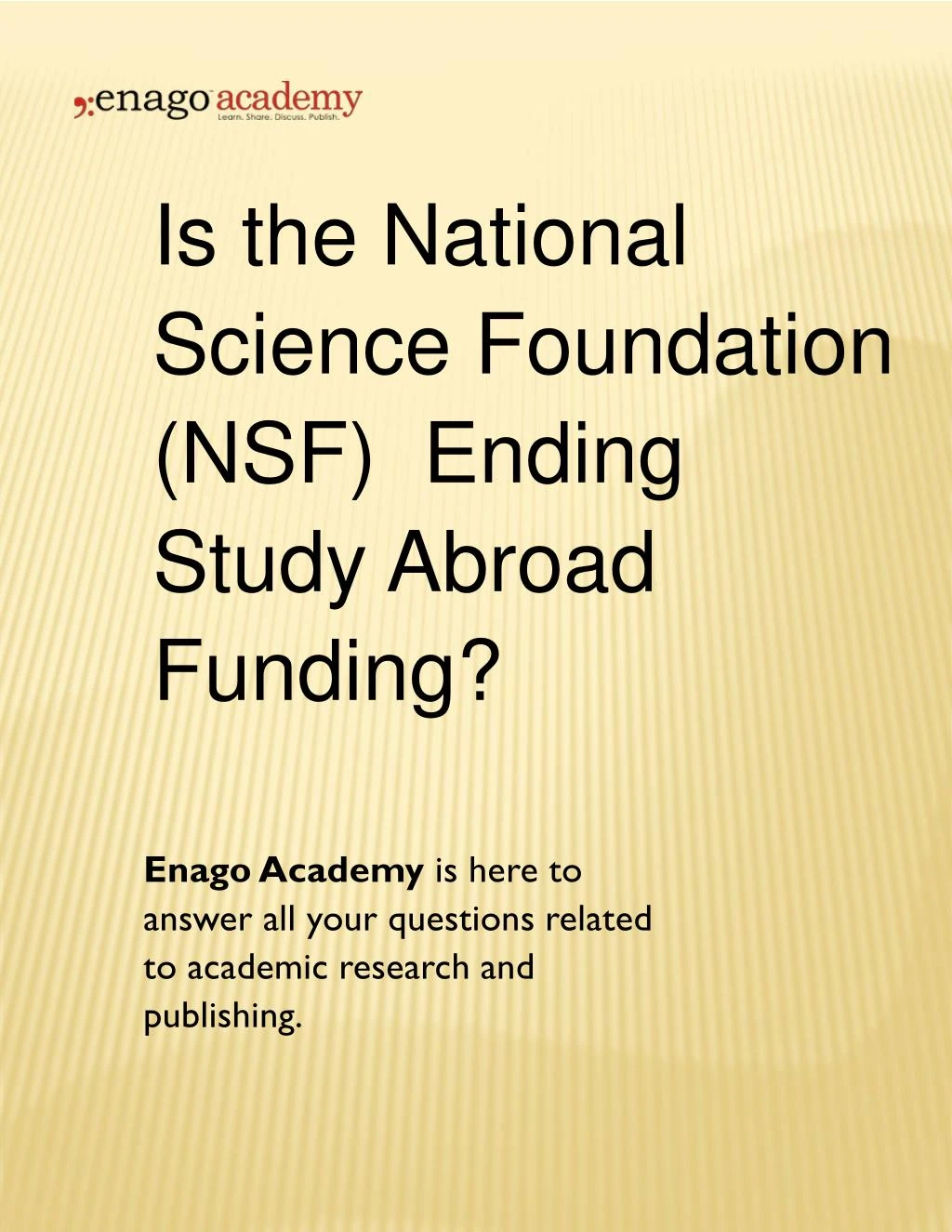 is the national science foundation nsf ending