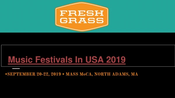USA Music Festivals 2019 - FreshGrass