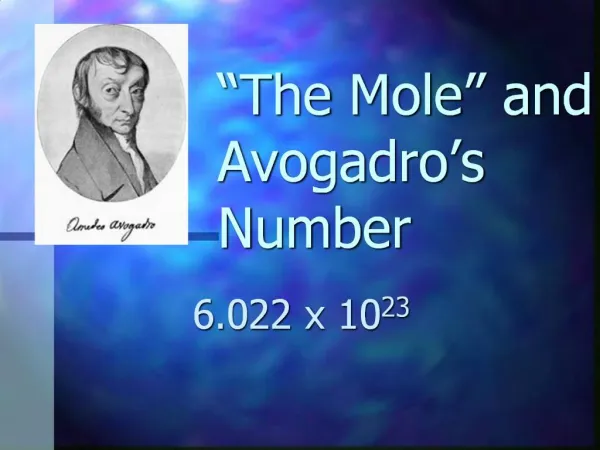 The Mole and Avogadro s Number