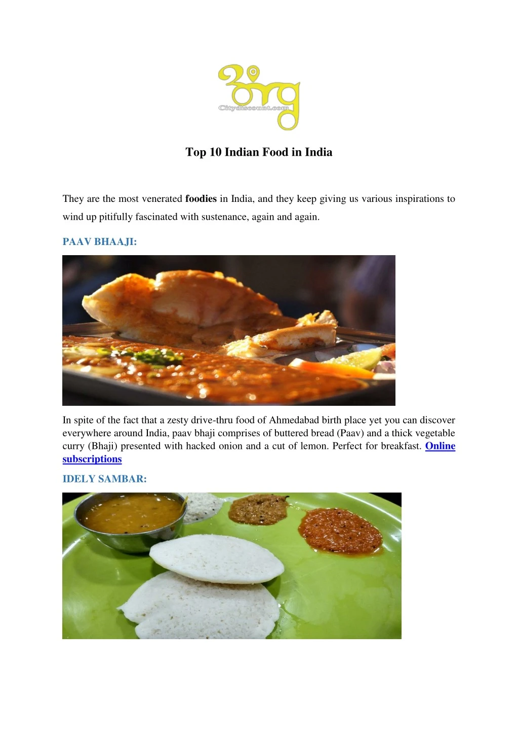 top 10 indian food in india