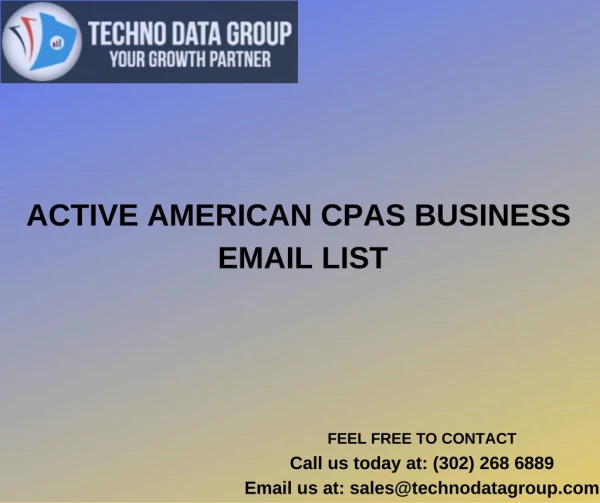 Active American CPAs Business Email List | Active American CPAs Business List in USA