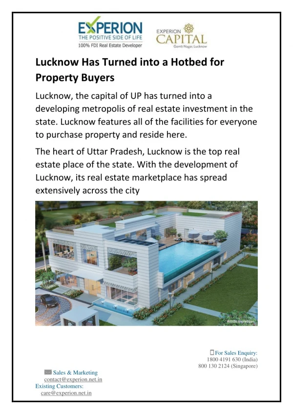 Lucknow Has Turned into a Hotbed for Property Buyers