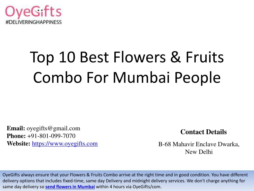 top 10 best flowers fruits combo for mumbai people