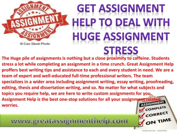 Get Complete Assignment Writing Solution with Assignment Help USA