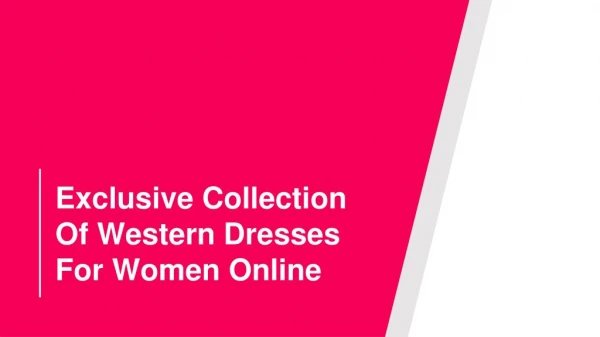 Trending Collection Of Western Dresses For Women