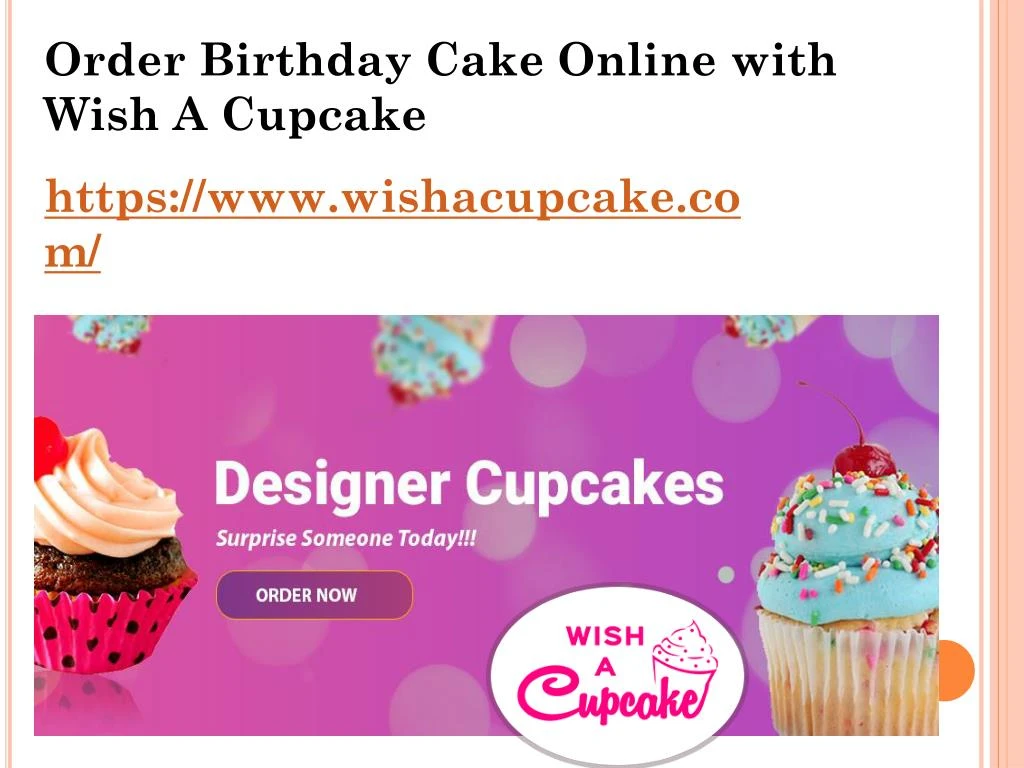 order birthday cake online with wish a cupcake