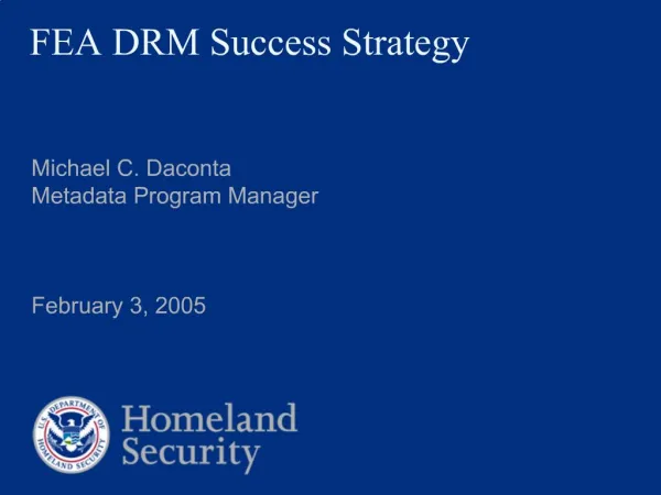 FEA DRM Success Strategy