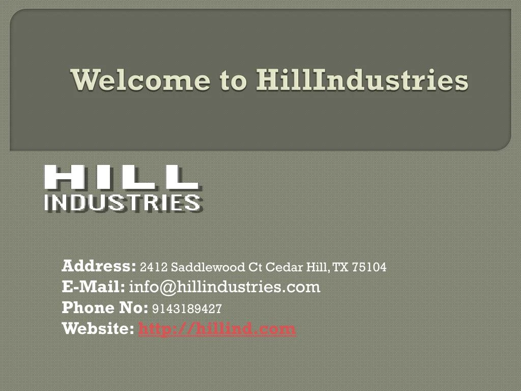 welcome to hillindustries