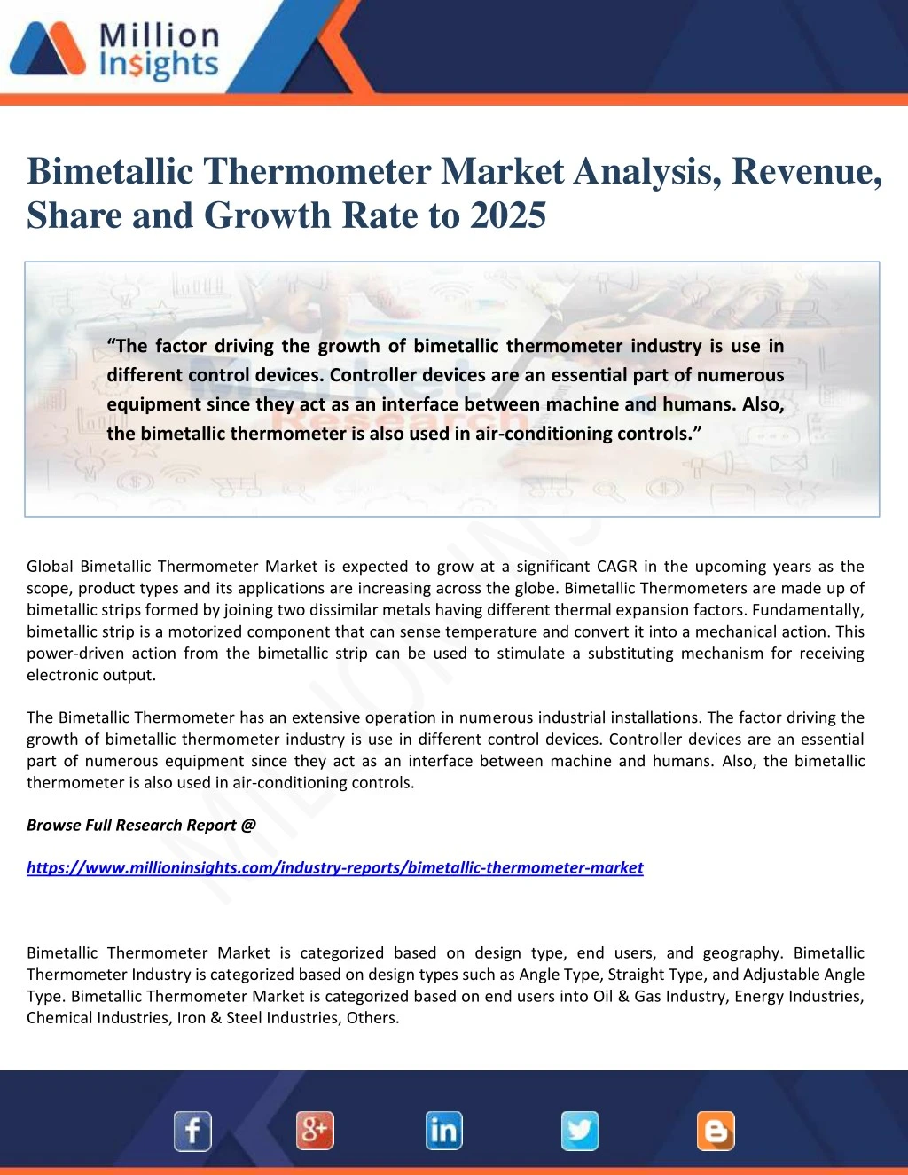 bimetallic thermometer market analysis revenue