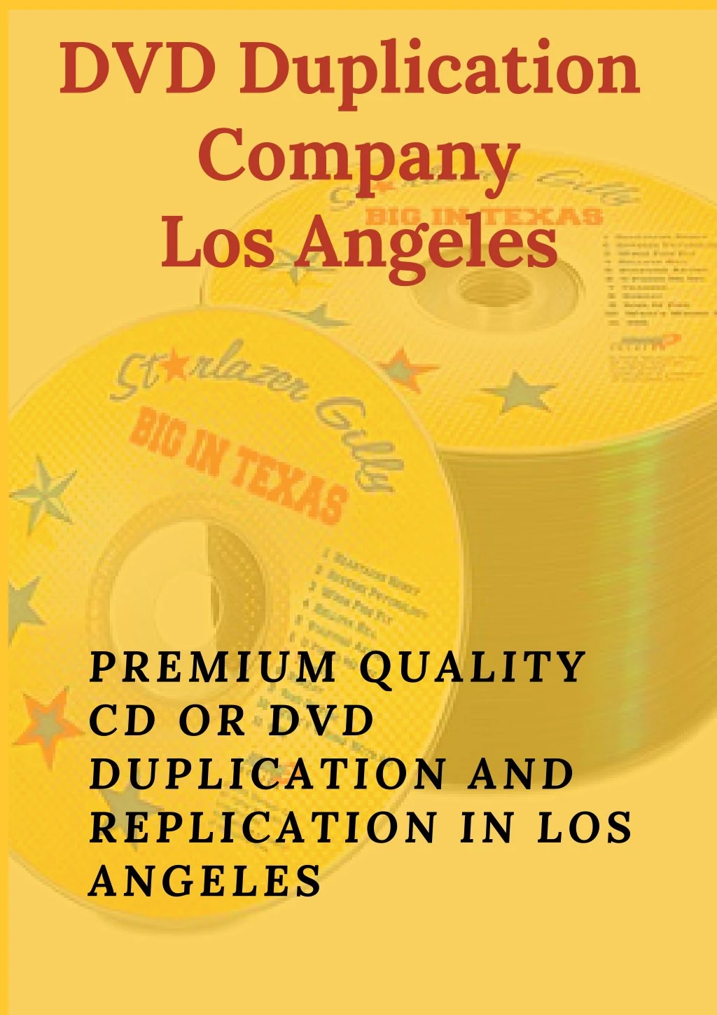 dvd duplication company los angeles