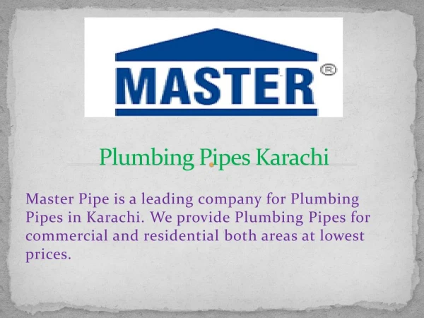 Plumbing Pipes karachi
