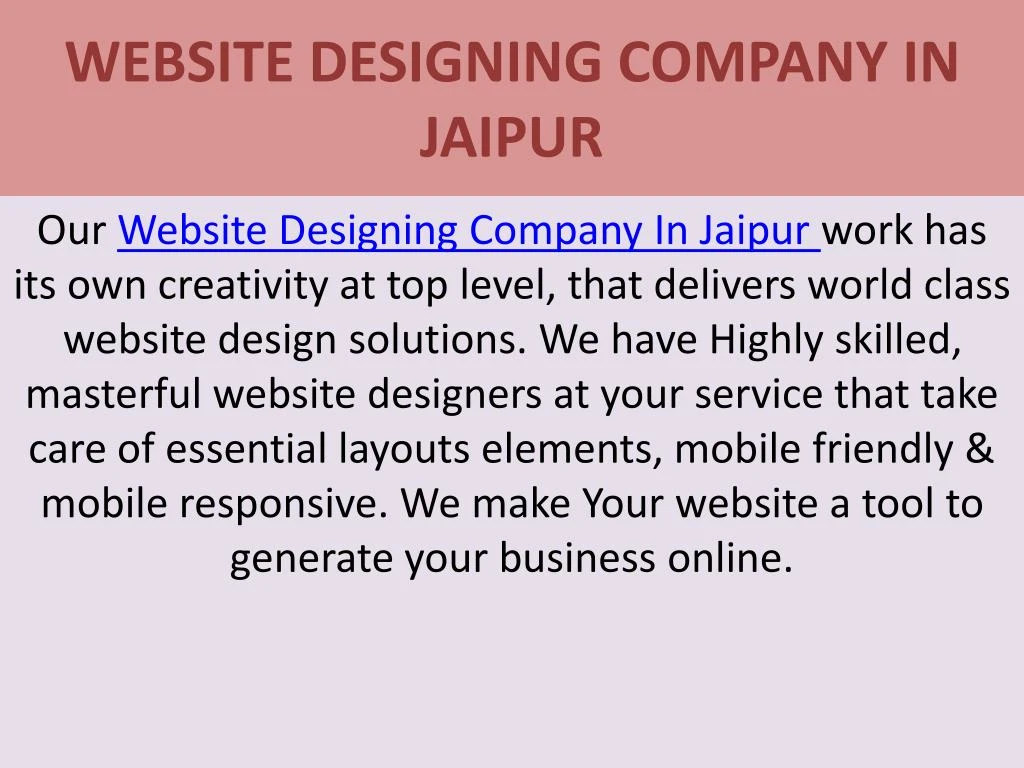 website designing company in jaipur