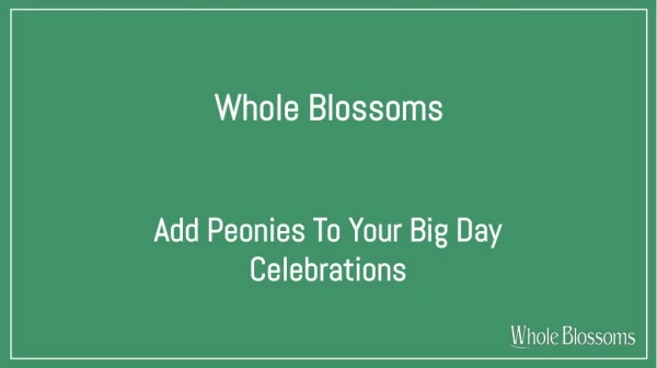 Add Bulk Peonies to Your Big & Special Celebrations