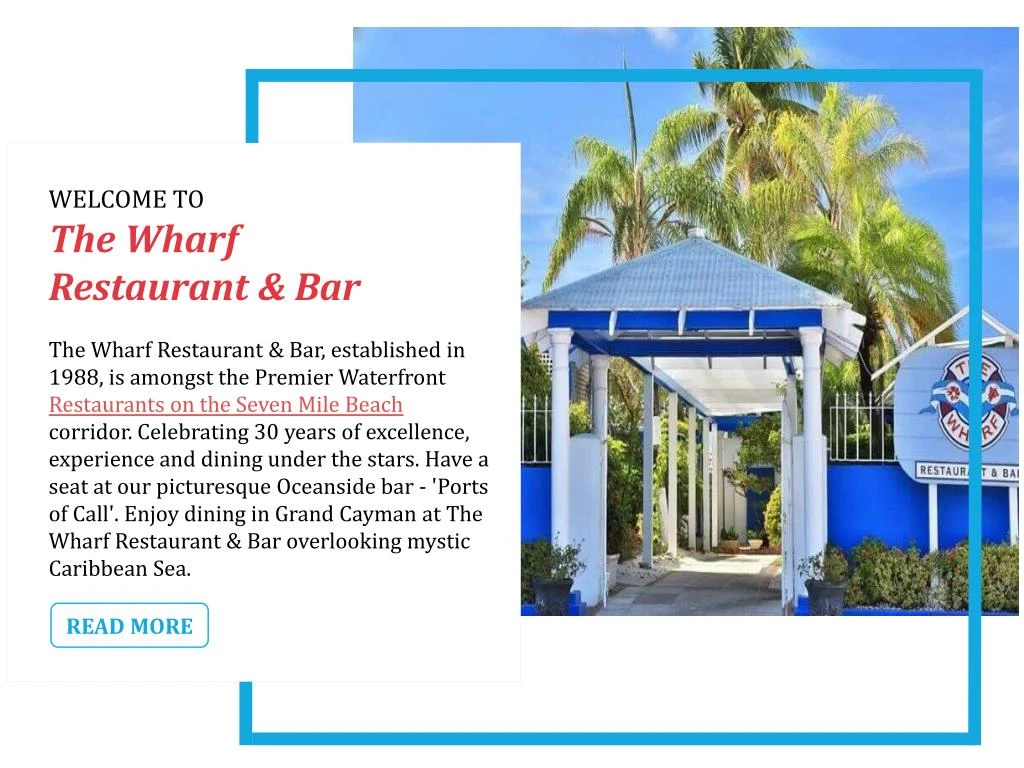 welcome to the wharf restaurant bar