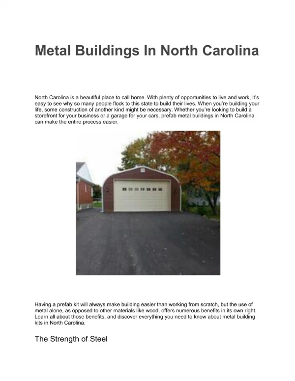 Metal Buildings In North