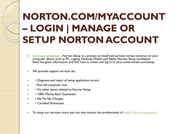 norton com myaccount login manage or setup norton account
