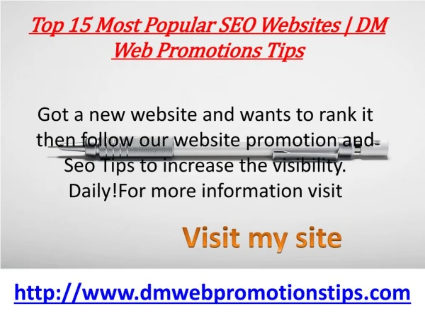 Top 10 SEO Sites | DM Web Promotions Tips