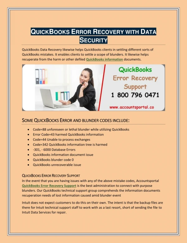 Get QuickBooks Error Recovery with Data Security