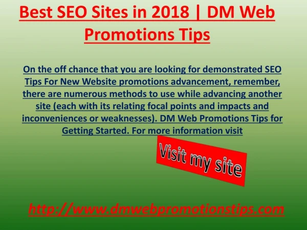 Best SEO Sites in 2018 | DM Web Promotions Tips