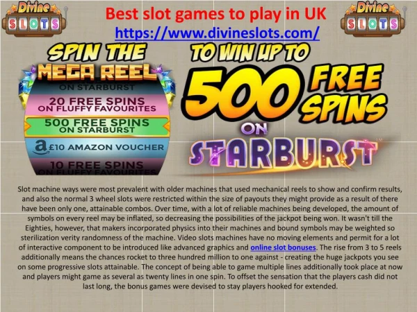 Best slot games to play in UK