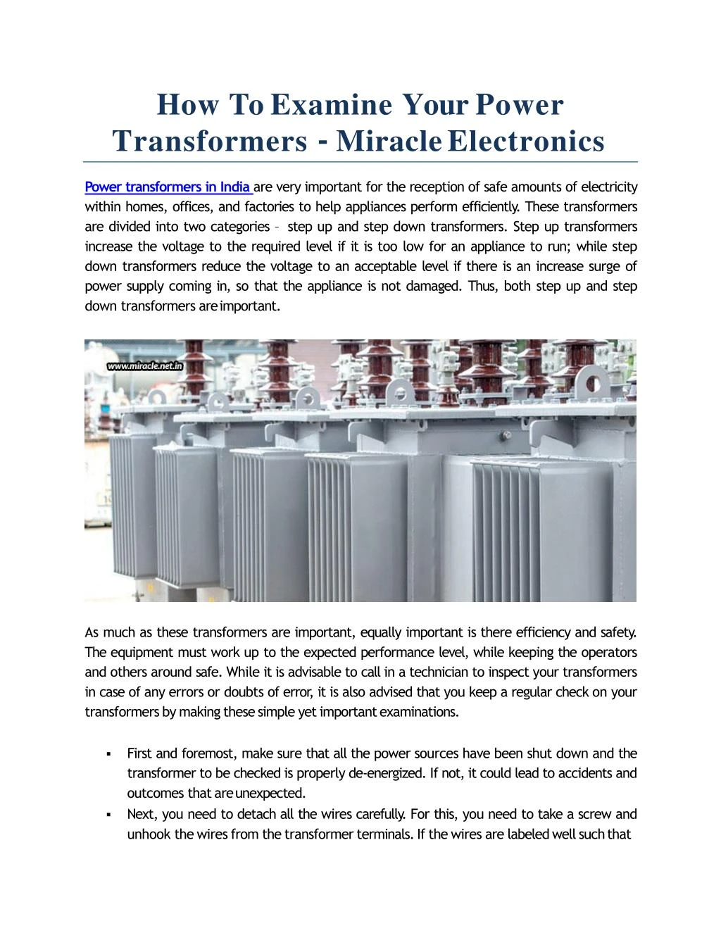 how to examine your power transformers miracle electronics