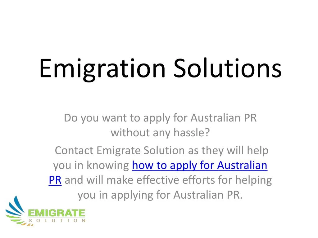 emigration solutions