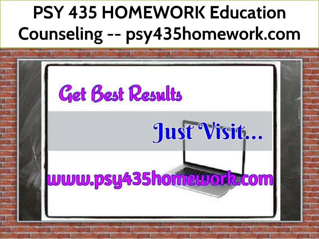 psy 435 homework education counseling