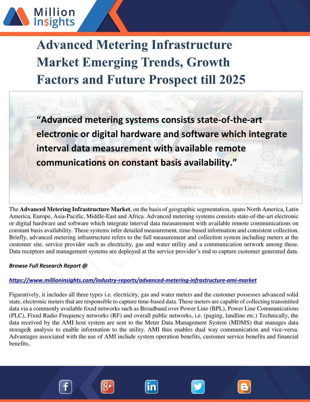 advanced metering infrastructure market emerging