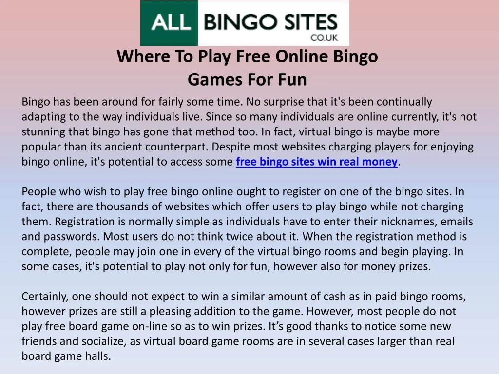 where to play free online bingo games for fun