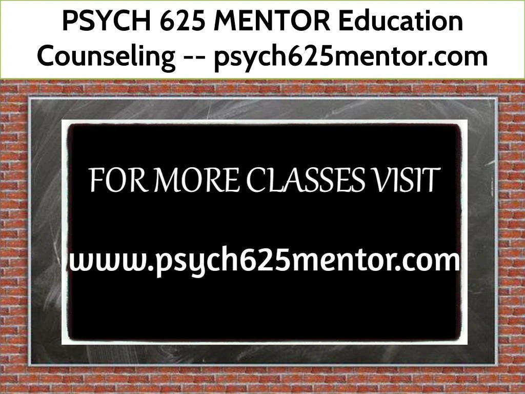 psych 625 mentor education counseling