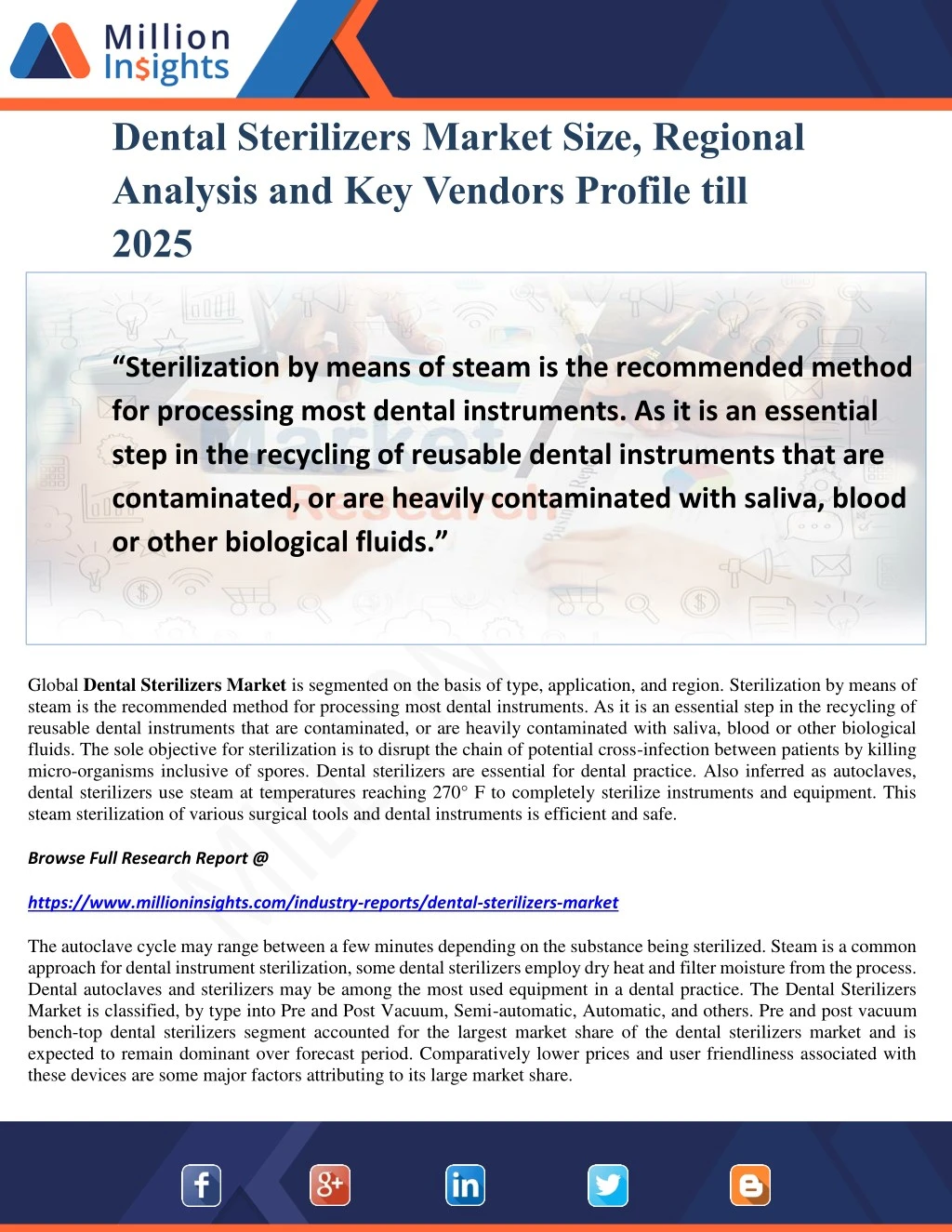 dental sterilizers market size regional analysis