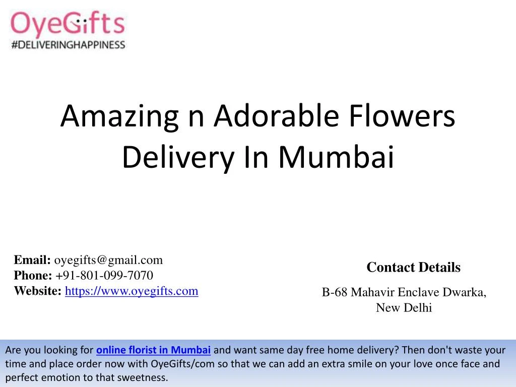 amazing n adorable flowers delivery in mumbai