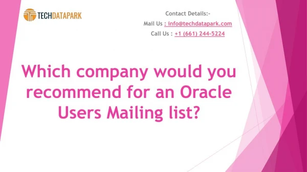 Oracle Users Email List | Oracle Customers Mailing Database