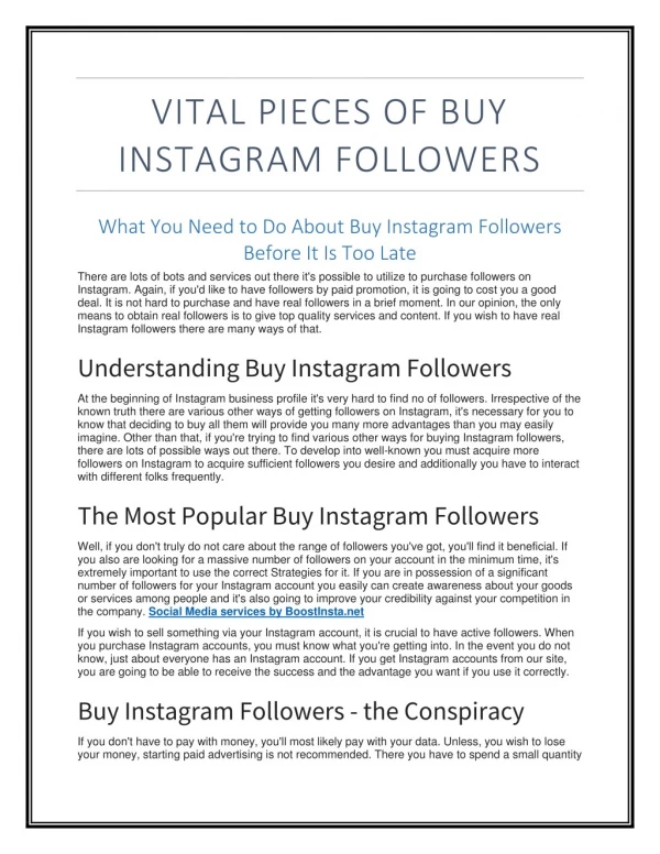 BoostInsta Instagram Marketing Service