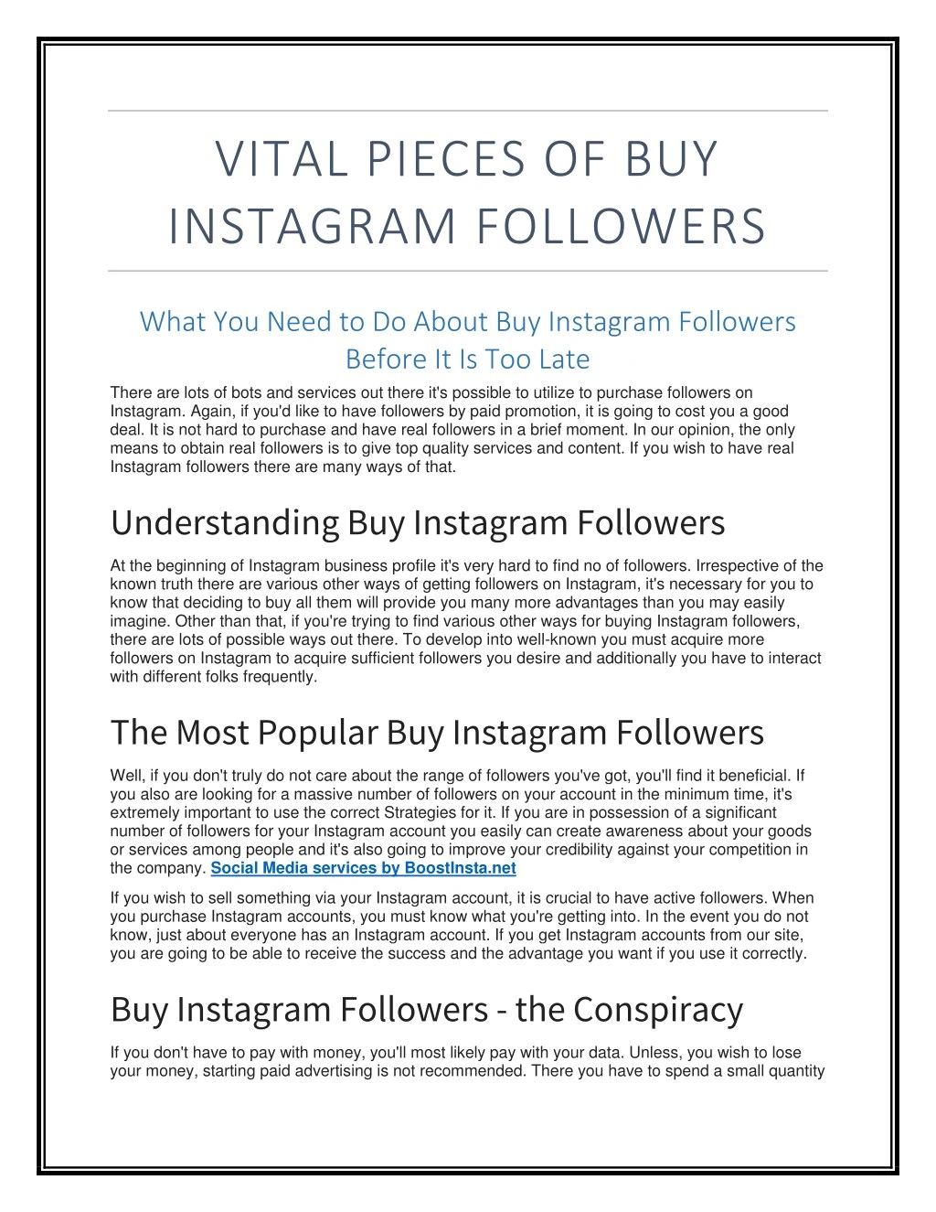 vital pieces of buy instagram followers